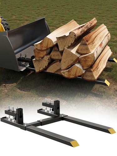 4000 lbs Clamp on Pallet Forks for Tractor Bucket Skid Steer Loader - size: 60 in-4000 LBS