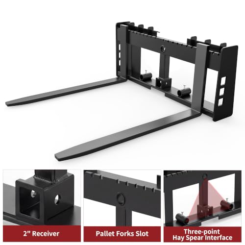 YITAMOTOR 45" 4000 lbs Pallet Forks Frame Attachment & 48" Forklift Blades
