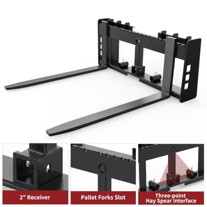 YITAMOTOR 45" 4000 lbs Pallet Forks Frame Attachment & 48" Forklift Blades