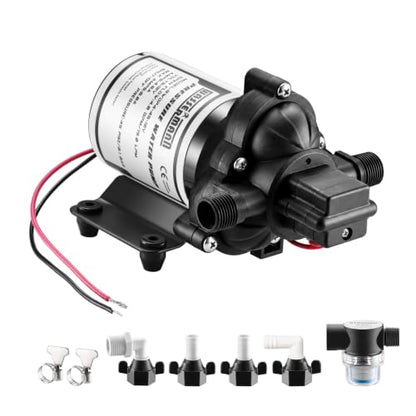 WASSERMANN RV Pump, 12V Self-priming RV Water Pressure Pump 4.0GPM 45PSI with Pressure Switch, for RV Marine Camping Yacht Garden, 12Volt DC Fresh Water Pumps RV Water Pump 2088-554-144 Replacement - color: White02
