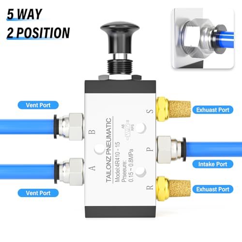 TAILONZ 1/2"NPT 5/2 4R410-15 Manual Valve - size: 1/2"NPT, style: 5 Way 2 Position Manual