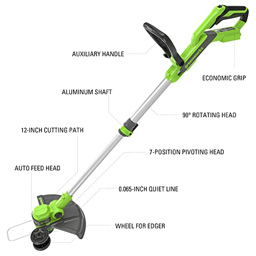 Greenworks 24V 12 in String Trimmer & 320 CFM Blower Combo, 2.0 Ah Battery - style: Gen 2 Combo (12" + 320 CFM)