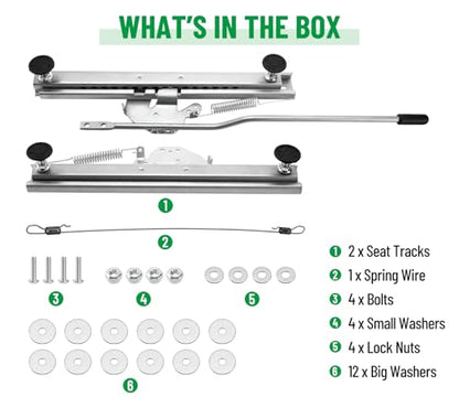 Dual Locking Ball Bearing Seat Sliders - color: Silver-Gray