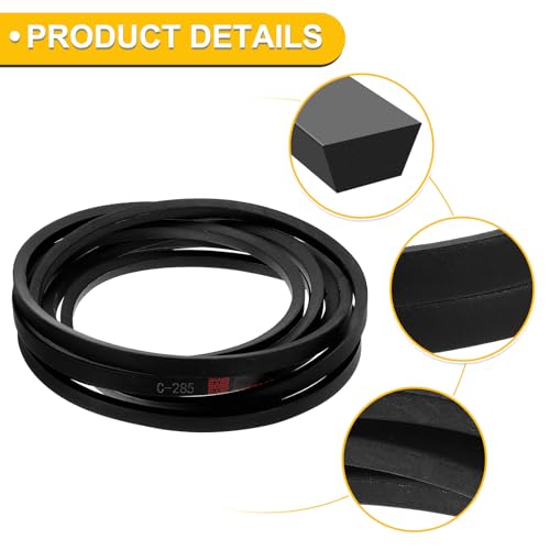 uxcell C285 Drive V-Belt 7239mm Inner Girth 22mm Width 14mm Height Rubber for Power Transmission - size: C285