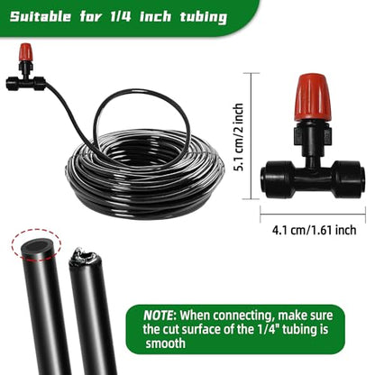 40PCS Push-to-Fit Drip Irrigation Micro Spray Emitters for 1/4 inch Irrigation Tubing, Three-Way Adjustable Atomizing Nozzle, Irrigation Dripper Sprinklers for Garden Greenhouse Agricultural - size: 40PCS Drip Irrigation Micro Spray Emitters