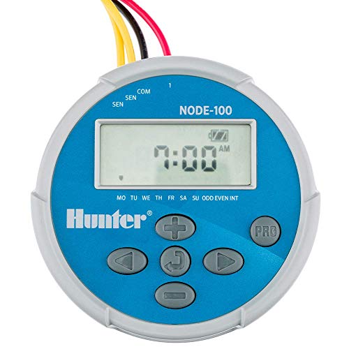 Hunter NODE-100 Battery Sprinkler Timer, 1 Zone Controller with Solenoid