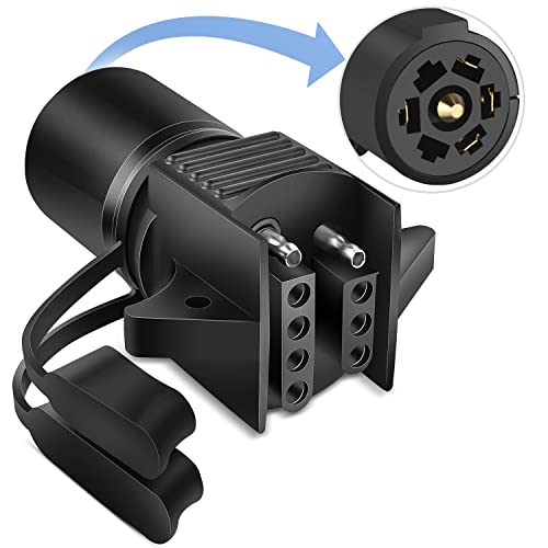 Nilight 7 Pin Round to 4-Way 5-Pin Flat Blade Light Adapter - color: 7Pin to 4&5Pin Trailer Adapter
