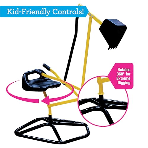 Crane Digger Toy, Ride On w Safer Stabilizing Base- Kid Outdoor Excavator