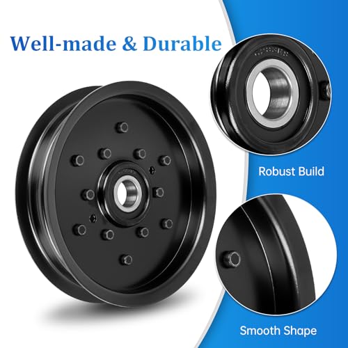 1-613098 Flat Idler Pulley Replaces T oro E613098, John Dee re TCA19779 TCA20092, H ustler 781856, O regon 78-022; Fits Ex M ark TR23KC FMD604 and John Dee re Z710A Z720A Z910A Lawn Mowers; 2 Pack - size: 1-613098_2pc