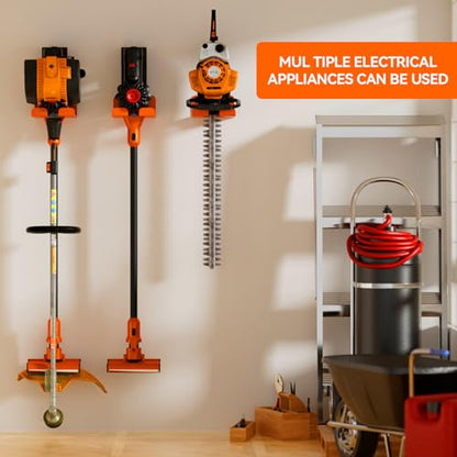 JNIHEEP Garage Organizer Trimmer Rack,Garden Power Tool Hanger,3Pack,Orange - color: Orange 3 Packs