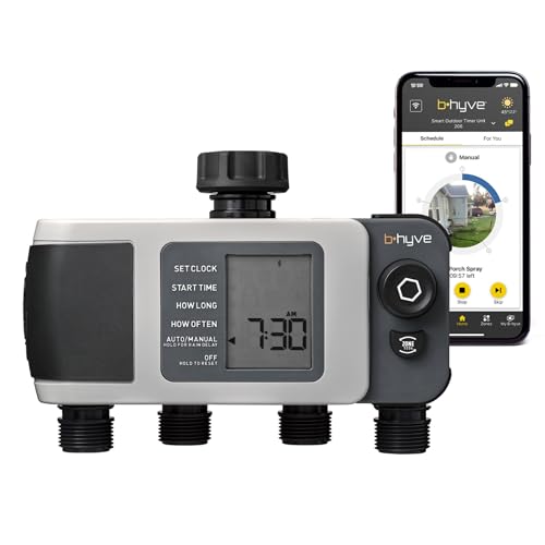Orbit B-hyve XD 4-Port Smart Hose Watering Timer - App Controlled - Smart WeatherSense - Bluetooth Sprinkler Timer with Remote Control - Multi Outlet Yard Irrigation System - 24634 - size: 4-Port, style: Bluetooth