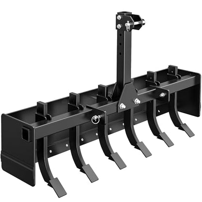 YITAMOTOR 55" Box Blade Tractor Attachment, Scarifier Shank for CAT1/0