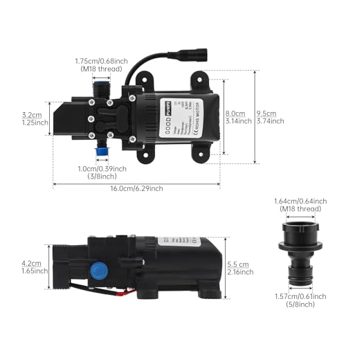 Electric Pressure Washer Pump Portable Intelligent 100W 160PSI 12V DC