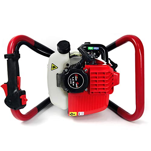 XtremepowerUS Gas-Powered Post Hole Digger Plant Dig Dirt 55cc 2-Stroke Auger Machine with 4", 8", 10" inch Bits Set - size: Digger + 4" 8" 10" Bits