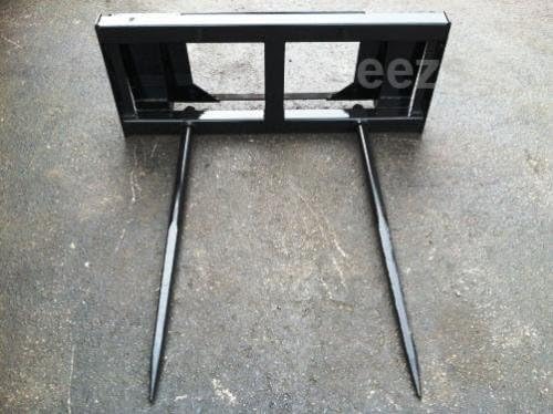 Skid Steer Attachment, 2 x 43" Hay Bale Spear, Rated 3000 LB, Quick Attach - size: 2 x 43"