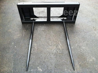 Skid Steer Attachment, 2 x 43" Hay Bale Spear, Rated 3000 LB, Quick Attach - size: 2 x 43"