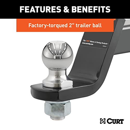 CURT 45056 Loaded Ball Mount, 2" Shank, 2" Ball, 4" Drop, 7,500 lb