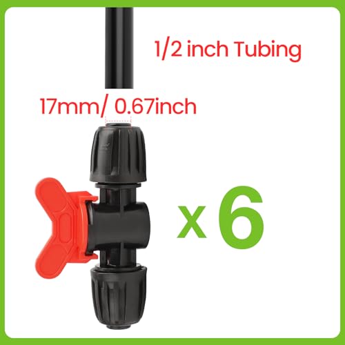 Bonviee 6-Pack 1/2-Inch Barbed Lock Irrigation Shut-Off Valves - size: 1/2" Barbed Valve