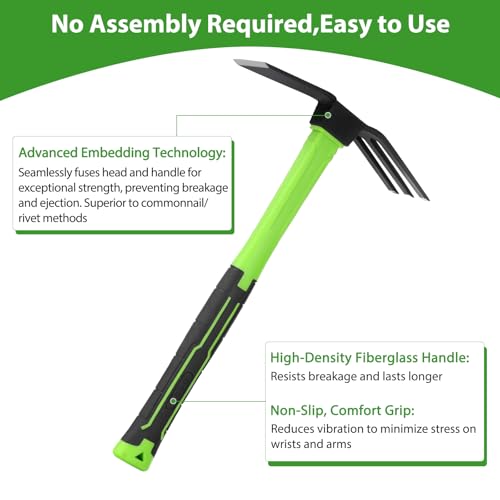 15 inch Garden Hoe Durable and Comfortable Handle Garden Tools for Flower Work - color: Single Green