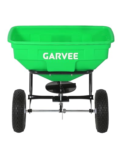 Tow Behind Broadcast Spreader, 125L, 30 Settings, 9.8 ft Spread, Green - color: Green