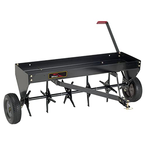 Brinly Tow Behind Plug Aerator with Universal Hitch, 40" - Flat Black - color: Flat Black