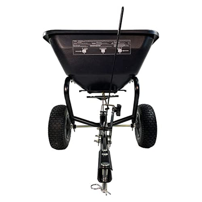 Brinly BS26BH-A Tow Behind Broadcast Spreader with Universal Hitch, 125 lb. - Flat Black - color: Flat Black