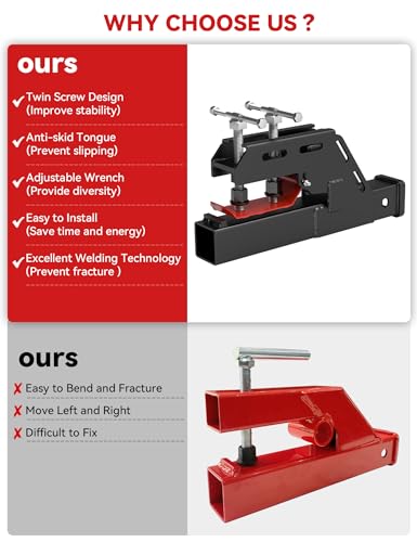 Tractor Clamp on Trailer Hitch Receiver, Tractor Bucket Hitch, Non-Slip - color: Black