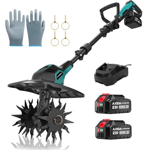 20V Cordless Garden Tiller Cultivator with 2 * 4.0Ah Batteries & Charger