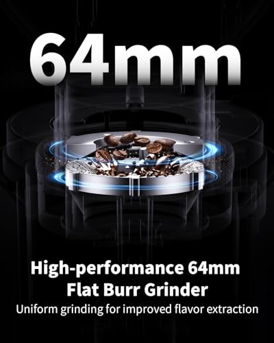 SHARDOR 64mm Flat Burr Coffee Grinder, 100 Settings, Anti-Static, Black - color: Black