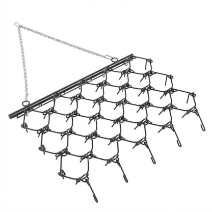 5x4.5 ft Heavy Duty Drag Chain Harrow Mat, 3/8" Steel Tines, Field, Pasture & Arena Leveling Drag Harrow for Tractor, Lawn Mower, ATV, Ideal for Farm, Lawns, Gardens, Black - size: 5' x 4.5', 3/8" Dia