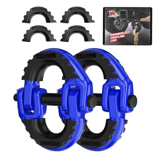 2 Pack 1/2" Safety Chain Connector Link, G80 Tow Hitch Hammerlock Coupling Link, Tow Chain Connector with 12000 lbs Loading (Blue) - color: Blue