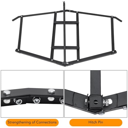 Heavy Duty 90 Inch Steel Driveway Drag Harrow – Adjustable Tow Behind Grader Rake with Pin Hitch for ATV/UTV/Lawn Tractor – Excellent for Leveling Gravel, Soil, Sand & Arena Maintenance - size: 90 inch