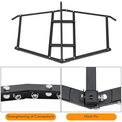 Heavy Duty 90 Inch Steel Driveway Drag Harrow – Adjustable Tow Behind Grader Rake with Pin Hitch for ATV/UTV/Lawn Tractor – Excellent for Leveling Gravel, Soil, Sand & Arena Maintenance - size: 90 inch