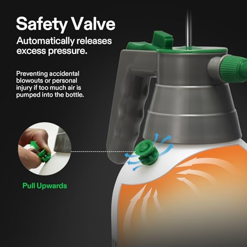 VIVOSUN 1L Pump Sprayer, 34oz Water Spray Bottle with Safety Valve - size: 34 ounce