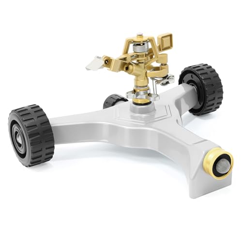 RESTMO Heavy Duty Full Metal Impact Sprinkler with Wheeled Base - size: 1 Pack