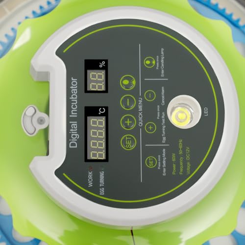 Bird Egg Incubator 60 Eggs, Poultry Quail Incubator, Automatic Temperature Control with Digital LED Display, Small Quail Brooder, for Parrot, Canary, Small Poultry & Bird Hatching - size: 60 Bird Eggs