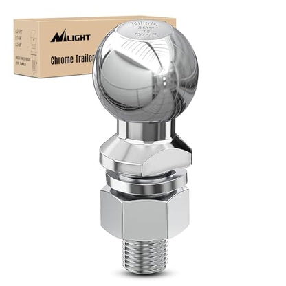 Nilight 2-5/16" Chrome Trailer Hitch Ball | 15000 lbs, 1-1/4" x 2-5/8" Shank Universal fit Trailer Hitch Ball Custom Engineered for Heavy Duty Towing - color: 2-5/16"Ball / 1-1/4"Shank, size: Trailer Hitch Ball Mount&Ball