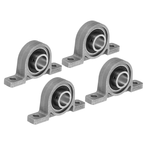 PATIKIL Pillow Block Bearing 9/16" / 15mm Bore, 4 Pcs Vertical Zinc Alloy Steel Mounted Flange Pillow Block Self Alignment Insert Bearings Bore Ball Housing for Machinery Power - size: 9/16"