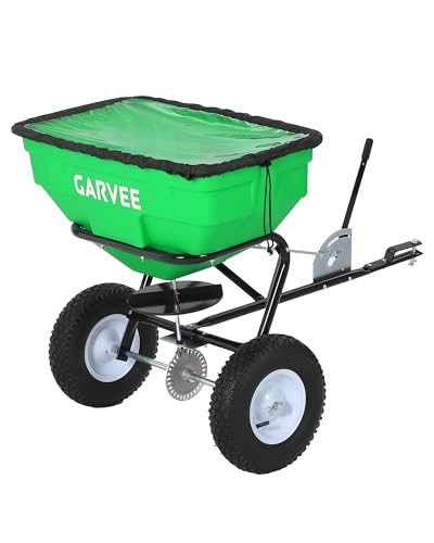 125 LBS Heavy Duty Tow Behind Broadcast Spreader, 9.8ft Spreading Width - size: 125LBS