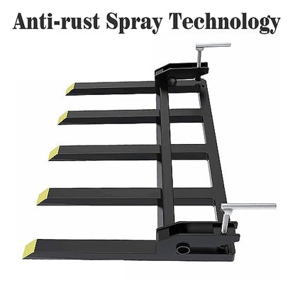 Clamp On Debris Forks 48" Bucket, 2500 lbs Capacity Heavy Duty Quick Attach Pallet Forks for Tractor Loader Skid Steer