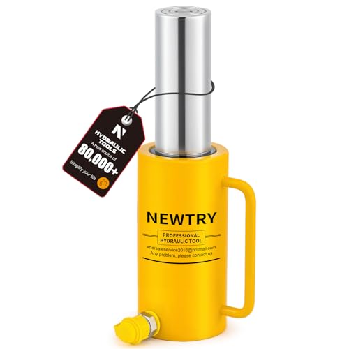 NEWTRY 50T Long Stroke Hydraulic Ram Jack, 6" Porta Power with Auto Retract - size: 50T