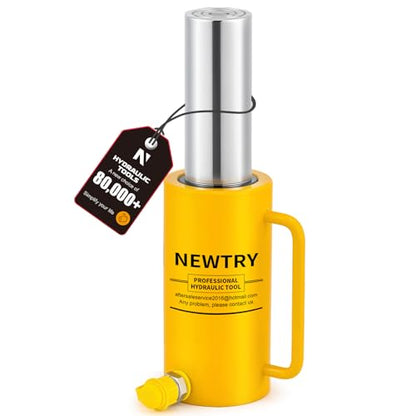 NEWTRY 30T Long Stroke Hydraulic Ram Jack, 6" Porta Power with Auto Retract - size: 30T