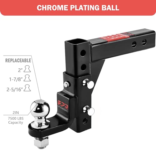 OPENROAD Adjustable Hitch Ball Mount with 2" Ball for 2-Inch Receiver - style: ball-mount-hitches