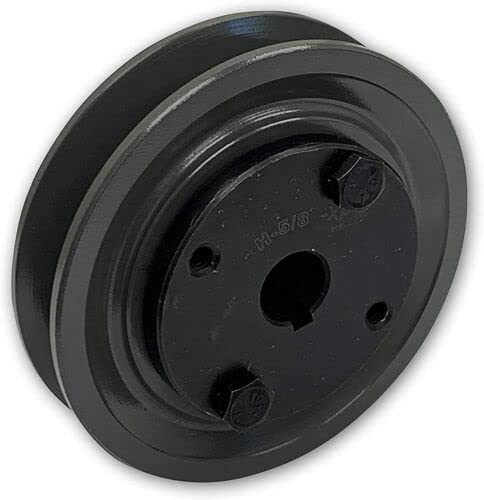 Single Groove 5.25" Cast Iron Electric Motor " H " Pulley/Sheave, Bushing Included, for 3/8" and 1/2" Top Width 3L/A/AK/4L/4LK Section V Belt, 1 Groove (5/8" Shaft / 0.625 Bore, AK54H) - size: 5/8" Shaft / 0.625 Bore