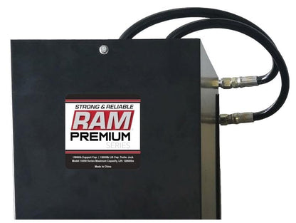 15K Self-Contained Hydraulic Jack Heavy-Duty Includes Corded Remote & Mounting Plate, Black