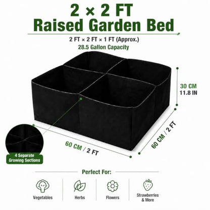 Gardzen 2 Pack Fabric Raised Garden Beds - size: 2Feet x 2Feet