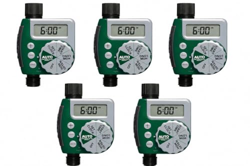 Orbit Programmable Digital Hose Watering Timer - 1 Outlet - Battery Powered - with LCD Screen - Built-in Rain Delay - Water-Resistant - 62061 (5-Pack 1 Outlet) - size: 5-Pack 1 Outlet
