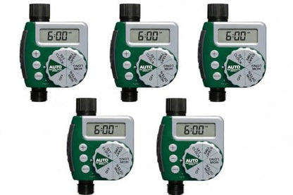 Orbit Programmable Digital Hose Watering Timer - 1 Outlet - Battery Powered - with LCD Screen - Built-in Rain Delay - Water-Resistant - 62061 (5-Pack 1 Outlet) - size: 5-Pack 1 Outlet