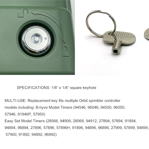 Sprinkler Controller Door Key Sprinkler Timer Lock Key for Orbit and Hydro-Rain, Metal (2pack)