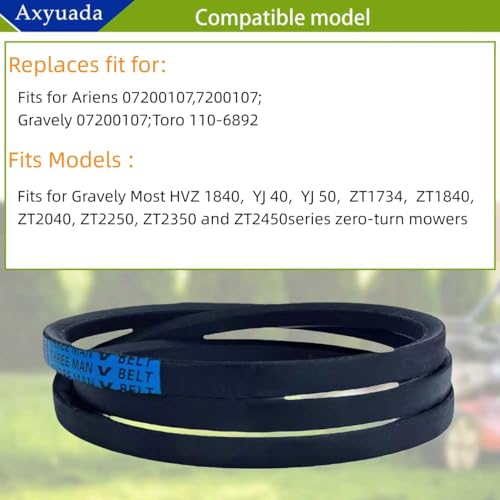 110-6892 Lawn Tractor Mower Cutting Deck Belt, 1/2" x 140" - size: 110-6892 (1/2" X 140")